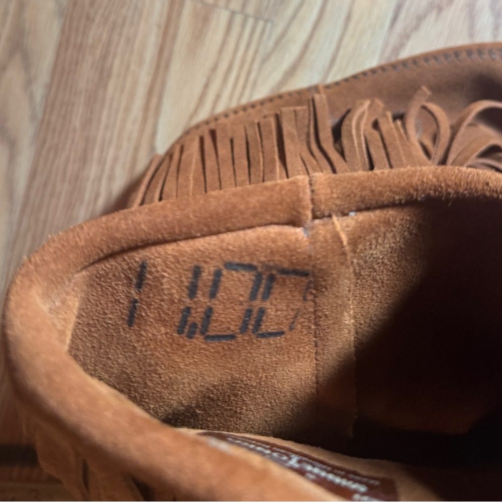 Women's Fringe MinneTonka Moccasin Boots - Brown - Picture 3 of 6